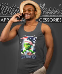 Santa Grinch Love New England Patriots Christmas Shirt 4 Santa Grinch Love New England Patriots Christmas Tank Top Racerback