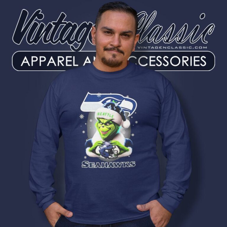 Santa Grinch Love Seattle Seahawks Christmas Long Sleeve Tee Santa Grinch Love Seattle Seahawks Christmas Long Sleeve Tee