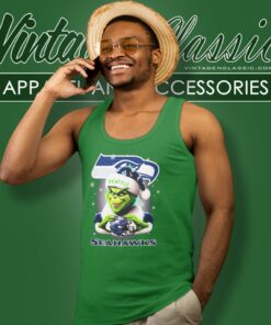 Santa Grinch Love Seattle Seahawks Christmas Tank Top Racerback