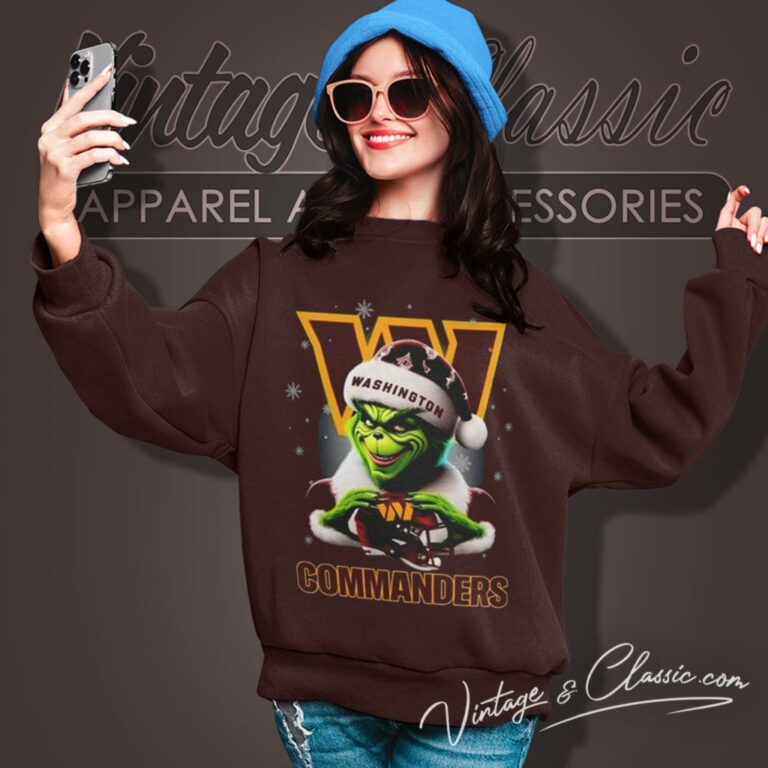 Santa Grinch Love Washington Commanders Christmas Sweatshirt Santa Grinch Love Washington Commanders Christmas Sweatshirt