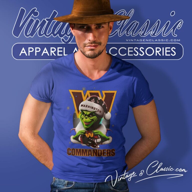 Santa Grinch Love Washington Commanders Christmas V Neck TShirt Santa Grinch Love Washington Commanders Christmas V Neck TShirt