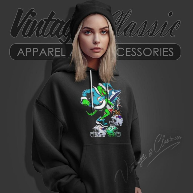 Santa Grinch Miami Dolphins Stomp On Nfl Teams Christmas Hoodie Santa Grinch Miami Dolphins Stomp On Nfl Teams Christmas Hoodie