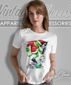 Santa Grinch New England Patriots Stomp On Nfl Teams Christmas Women T Shirt