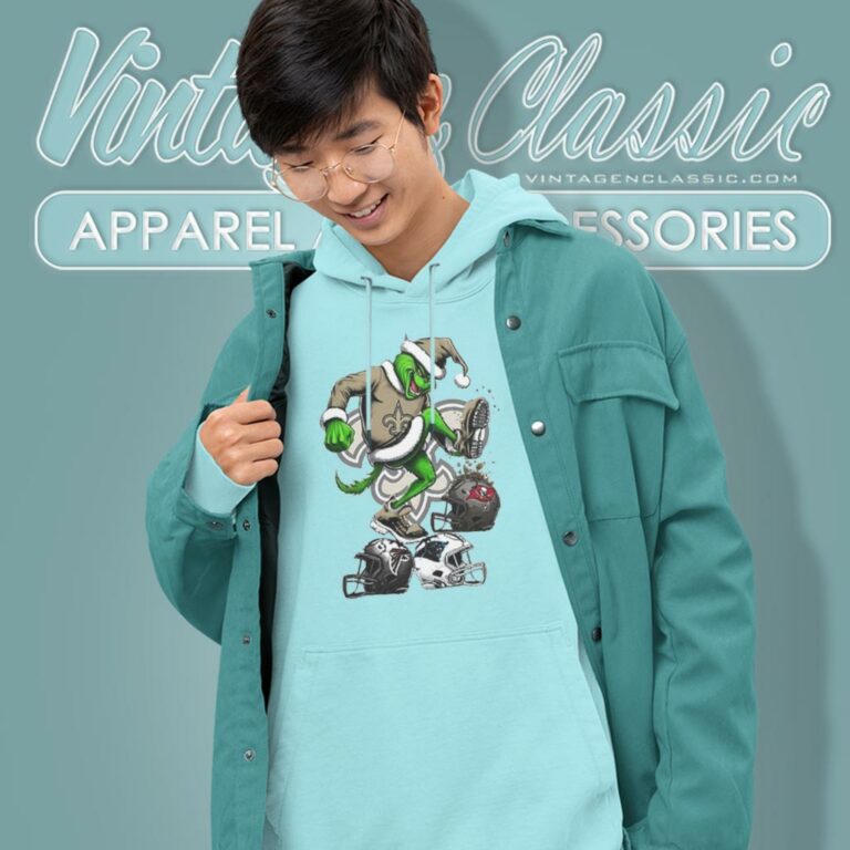 Santa Grinch New Orleans Saints Stomp On Nfl Teams Christmas Hoodie Santa Grinch New Orleans Saints Stomp On Nfl Teams Christmas Hoodie