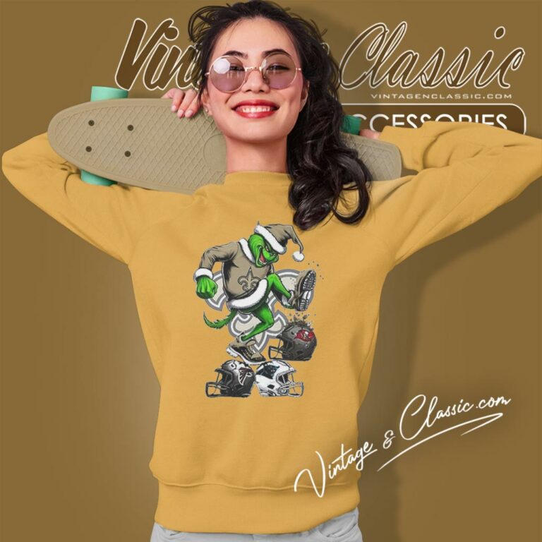 Santa Grinch New Orleans Saints Stomp On Nfl Teams Christmas Sweatshirt Santa Grinch New Orleans Saints Stomp On Nfl Teams Christmas Sweatshirt