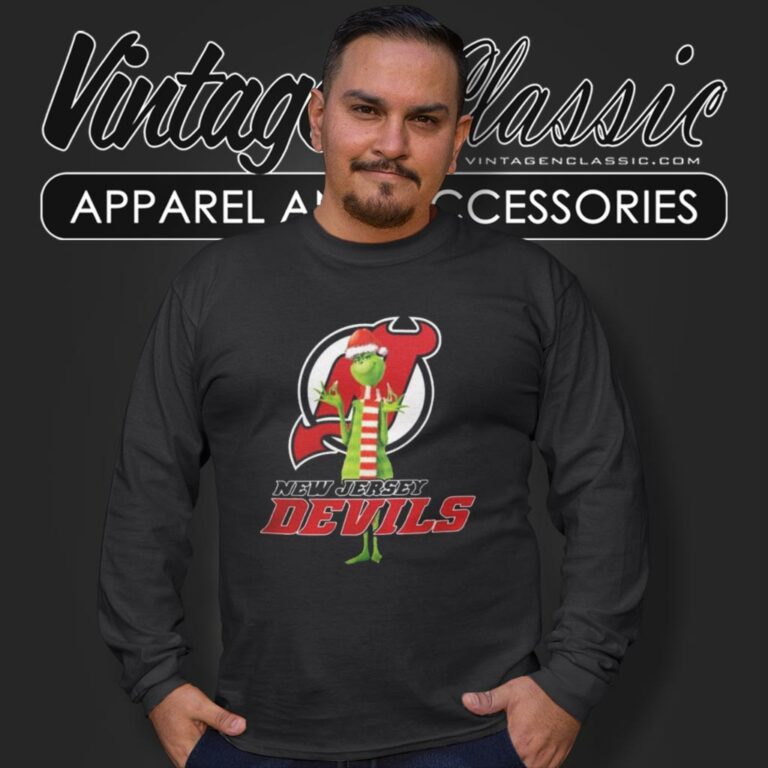 Santa Grinch Nhl New Jersey Devils Christmas Long Sleeve Tee Santa Grinch Nhl New Jersey Devils Christmas Long Sleeve Tee