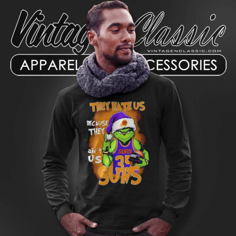 Santa Grinch Phoenix Suns Christmas Shirt They Hate Us Because Aint Us Long Sleeve Tee Santa Grinch Phoenix Suns Christmas Shirt They Hate Us Because Aint Us Long Sleeve Tee