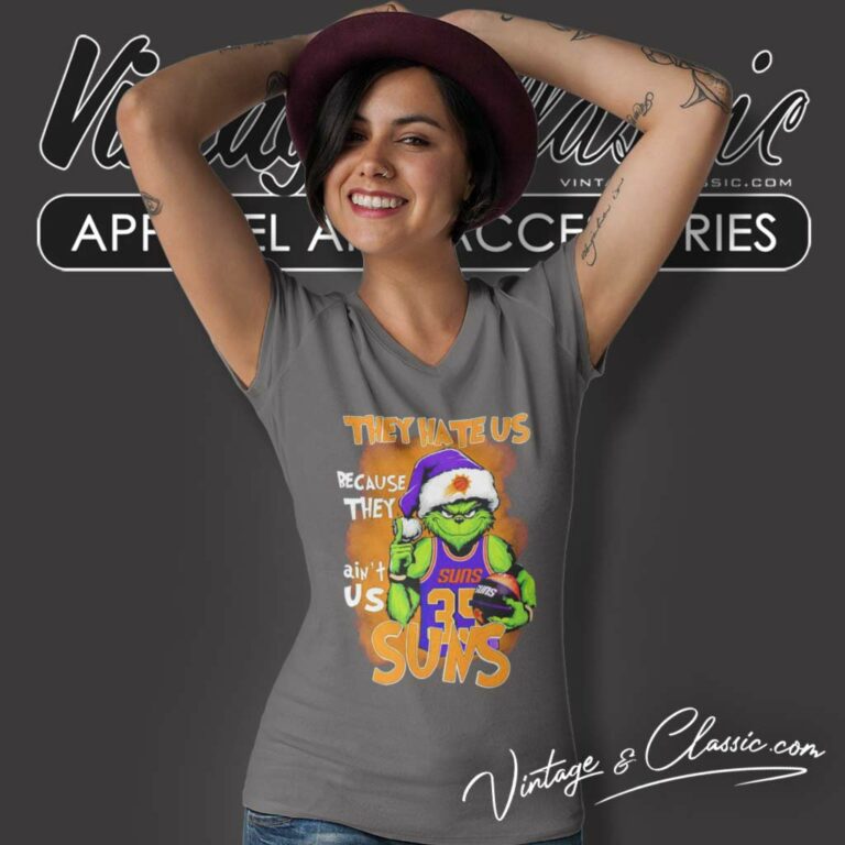Santa Grinch Phoenix Suns Christmas Shirt They Hate Us Because Aint Us V Neck TShirt Santa Grinch Phoenix Suns Christmas Shirt They Hate Us Because Aint Us V Neck TShirt