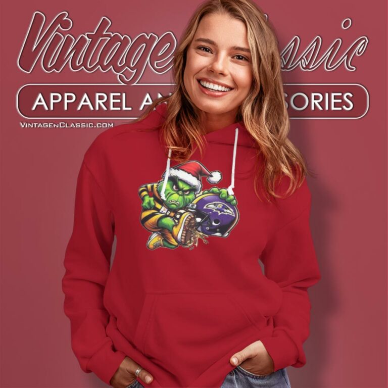 Santa Grinch Pittsburgh Steelers Shoot Baltimore Ravens Christmas Hoodie Santa Grinch Pittsburgh Steelers Shoot Baltimore Ravens Christmas Hoodie