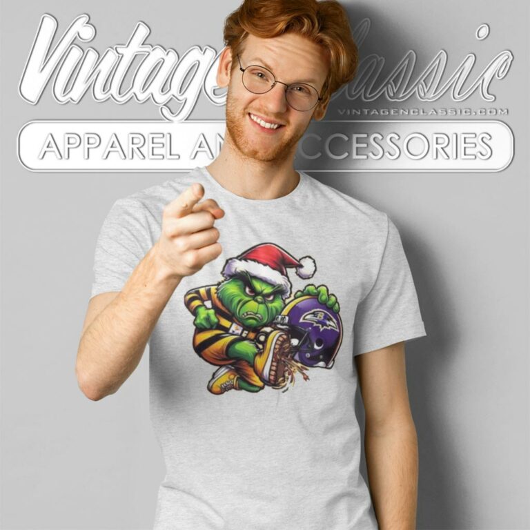 Santa Grinch Pittsburgh Steelers Shoot Baltimore Ravens Christmas T Shirt Santa Grinch Pittsburgh Steelers Shoot Baltimore Ravens Christmas T Shirt