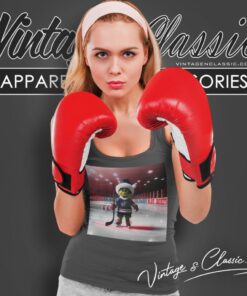 Santa Grinch Playing Hockey Columbus Blue Jackets Christmas Tank Top Racerback