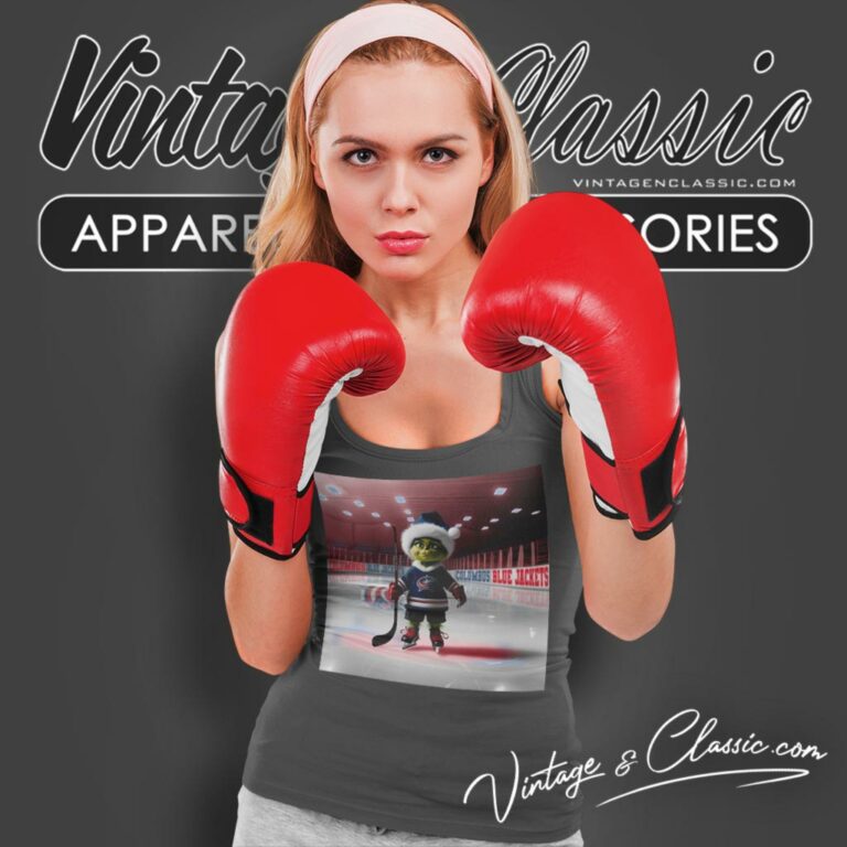 Santa Grinch Playing Hockey Columbus Blue Jackets Christmas Tank Top Racerback Santa Grinch Playing Hockey Columbus Blue Jackets Christmas Tank Top Racerback