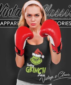Santa Grinch Resting Grinch Face Christmas Tank Top Racerback 1