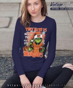 Santa Grinch They Hate Us Because They Aint Us Cincinnati Bengals Shirt Long Sleeve Tee