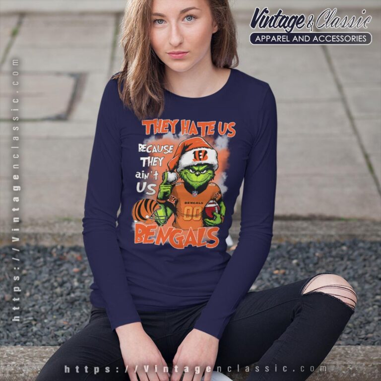 Santa Grinch They Hate Us Because They Aint Us Cincinnati Bengals Shirt Long Sleeve Tee Santa Grinch They Hate Us Because They Aint Us Cincinnati Bengals Shirt Long Sleeve Tee
