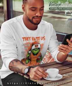 Santa Grinch They Hate Us Because They Aint Us Cincinnati Bengals Shirt Sweatshirt