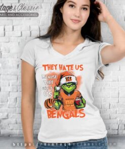 Santa Grinch They Hate Us Because They Aint Us Cincinnati Bengals Shirt V Neck TShirt