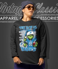 Grinch They Hate Us Because They Aint Us Detroit Lions Christmas Shirt 2 Santa Grinch They Hate Us Because They Aint Us Detroit Lions Christmas Shirt Long Sleeve Tee