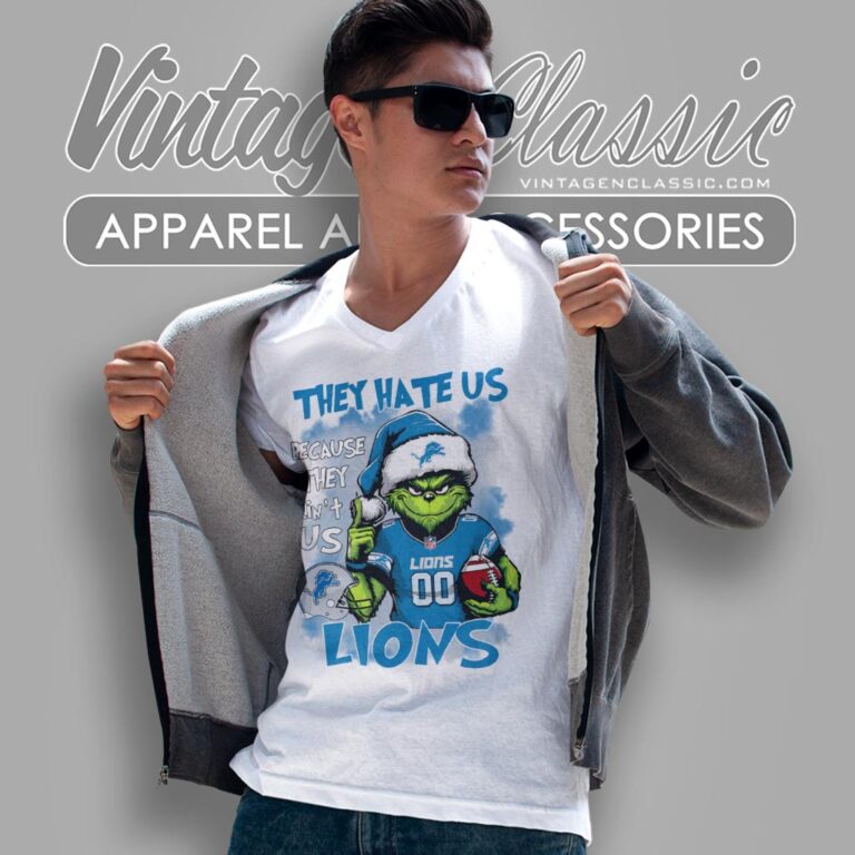 Santa Grinch They Hate Us Because They Aint Us Detroit Lions Christmas Shirt V Neck TShirt Santa Grinch They Hate Us Because They Aint Us Detroit Lions Christmas Shirt V Neck TShirt
