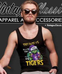 Santa Grinch They Hate Us Because They Aint Us Lsu Tigers Tank Top Racerback