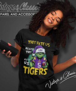Santa Grinch They Hate Us Because They Aint Us Lsu Tigers Women TShirt