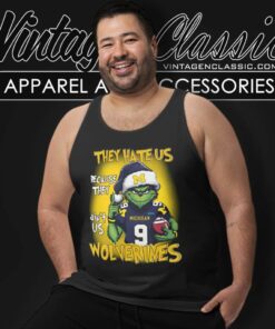 Santa Grinch They Hate Us Because They Aint Us Michigan Wolverines Tank Top Racerback