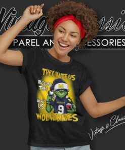 Santa Grinch They Hate Us Because They Aint Us Michigan Wolverines Women TShirt