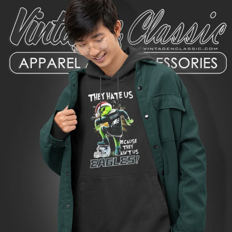 Santa Grinch They Hate Us Because They Aint Us Philadelphia Eagles Hoodie Santa Grinch They Hate Us Because They Aint Us Philadelphia Eagles Hoodie