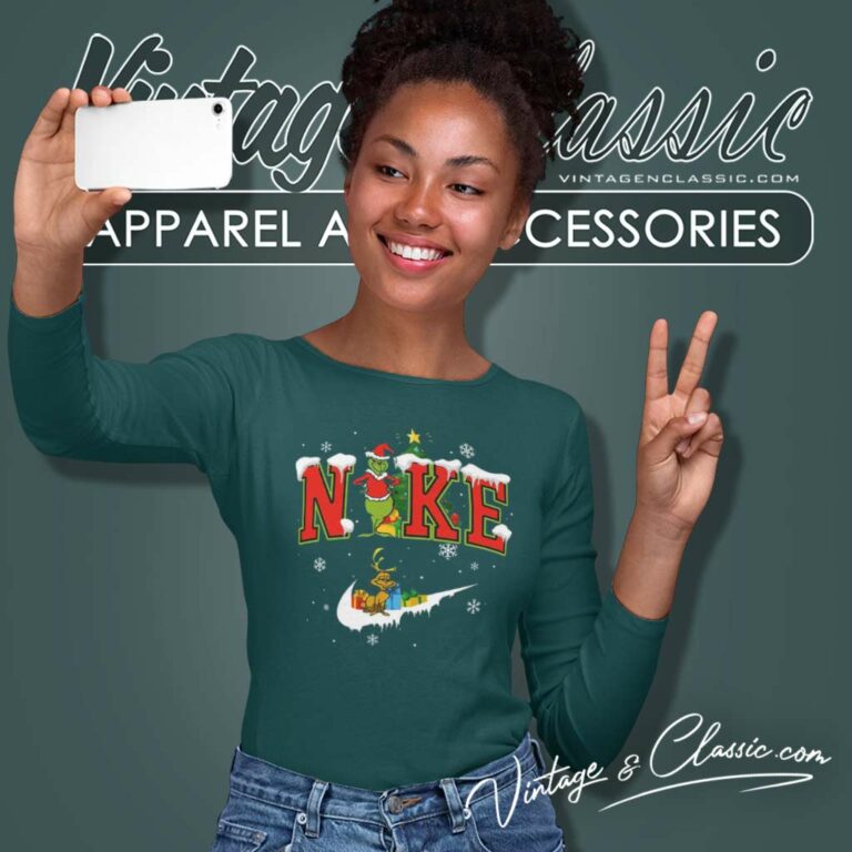 Santa Grinch X Nike Christmas Long Sleeve Tee Santa Grinch X Nike Christmas Long Sleeve Tee