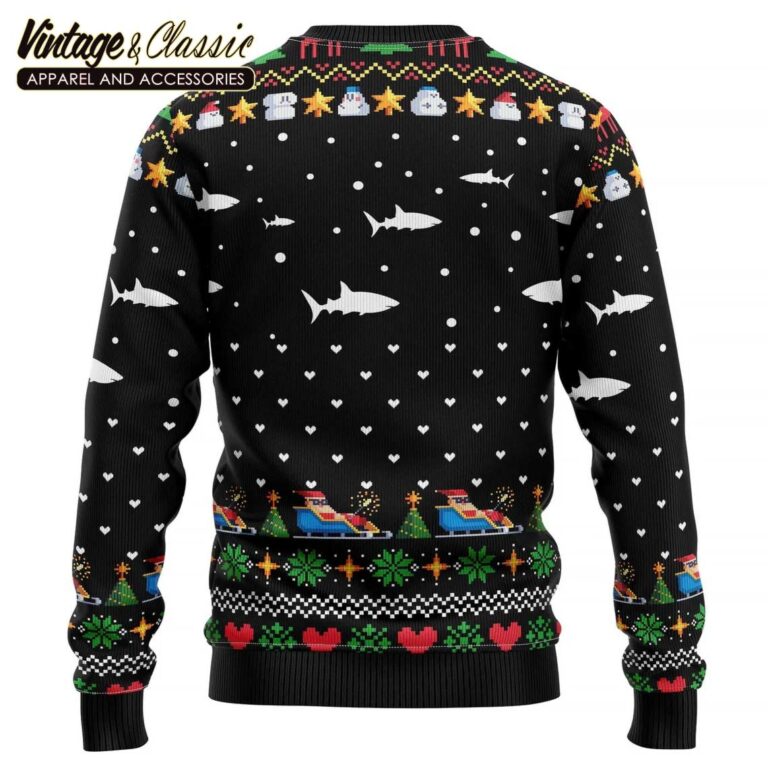 Santa Shark Ho Ho Ho Ugly Christmas Sweater Sweatshirt Santa Shark Ho Ho Ho Ugly Christmas Sweater Sweatshirt