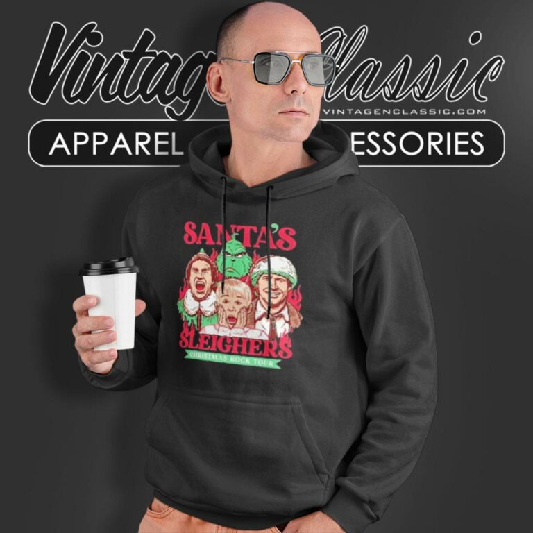 Santa Sleighers Christmas Rock Tour Home Alone Hoodie Santa Sleighers Christmas Rock Tour Home Alone Hoodie