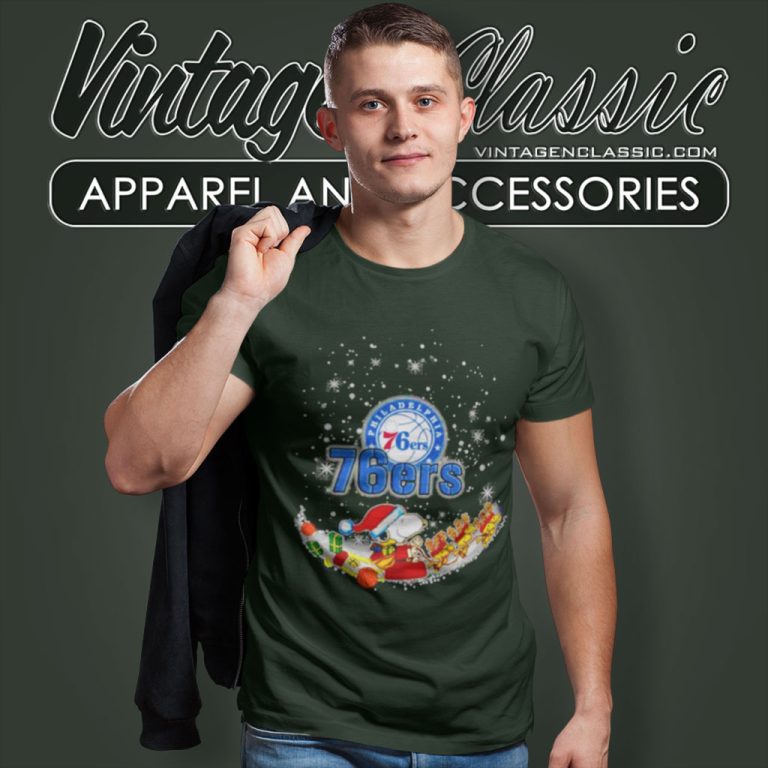 Santa Snoopy And Woodstock Philadelphia 76ers Christmas T Shirt Santa Snoopy And Woodstock Philadelphia 76ers Christmas T Shirt