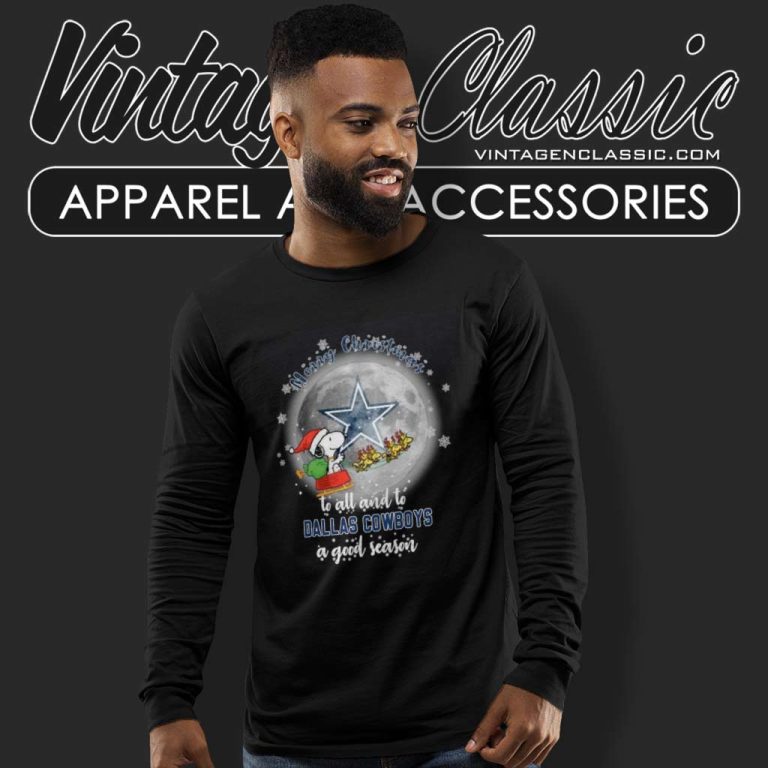 Santa Snoopy To All And To Cowboys A Good Season Long Sleeve Tee Santa Snoopy To All And To Cowboys A Good Season Long Sleeve Tee