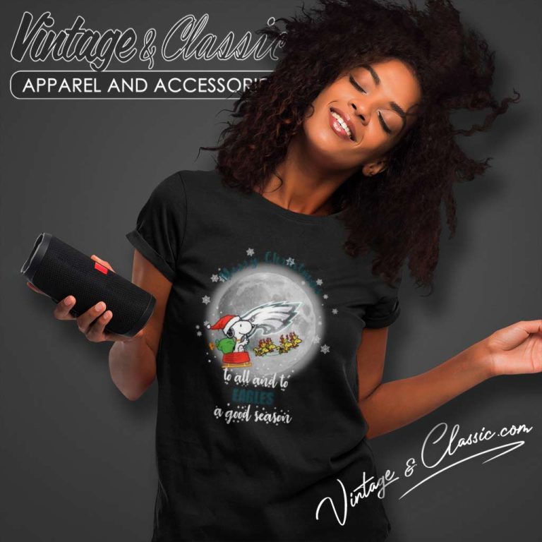Santa Snoopy To All And To Eagles A Good Season Women TShirt Santa Snoopy To All And To Eagles A Good Season Women TShirt