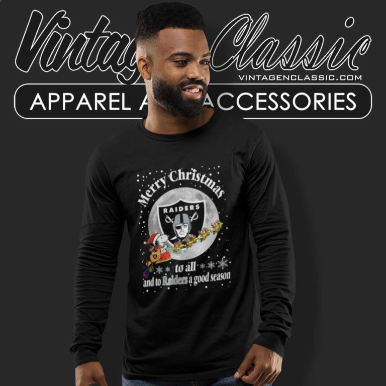 Santa Snoopy To All And To Raiders A Good Season Long Sleeve Tee Santa Snoopy To All And To Raiders A Good Season Long Sleeve Tee