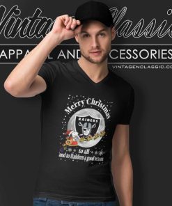 Santa Snoopy To All And To Raiders A Good Season V Neck TShirt