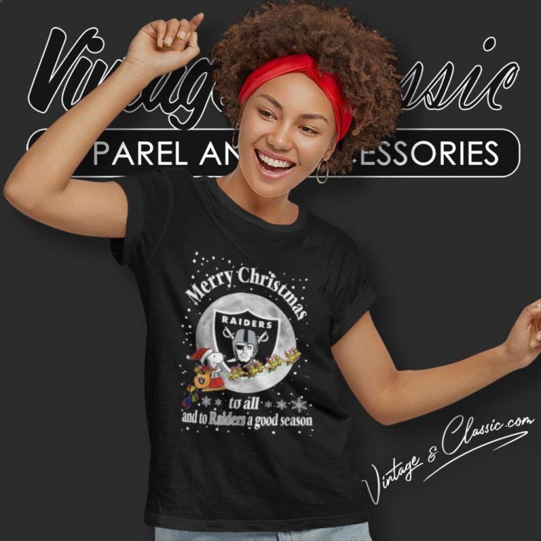 Santa Snoopy To All And To Raiders A Good Season Women TShirt Santa Snoopy To All And To Raiders A Good Season Women TShirt