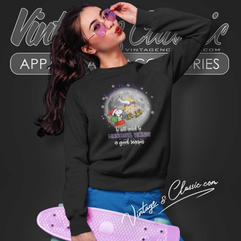 Santa Snoopy To All And To Vikings A Good Season Sweatshirt Santa Snoopy To All And To Vikings A Good Season Sweatshirt