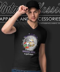 Santa Snoopy To All And To Vikings A Good Season V Neck TShirt