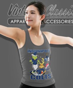 Santa The Grinch And Dog Indianapolis Colts Christmas Tank Top Racerback