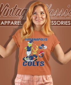 Santa The Grinch And Dog Indianapolis Colts Christmas Women T Shirt
