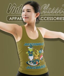 Santa The Grinch And Dog Jacksonville Jaguars Christmas Tank Top Racerback