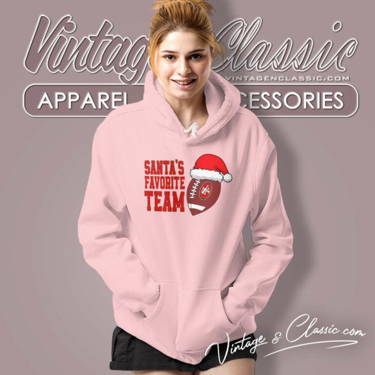 Santas Favorite Team 49ers Christmas Hoodie Santas Favorite Team 49ers Christmas Hoodie