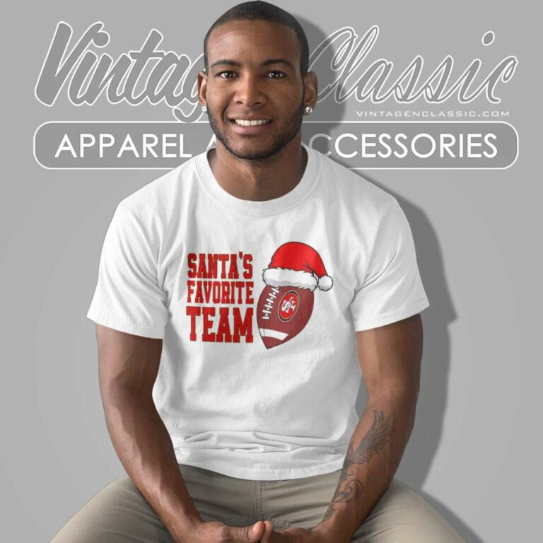 Santas Favorite Team 49ers Christmas T Shirt Santas Favorite Team 49ers Christmas T Shirt