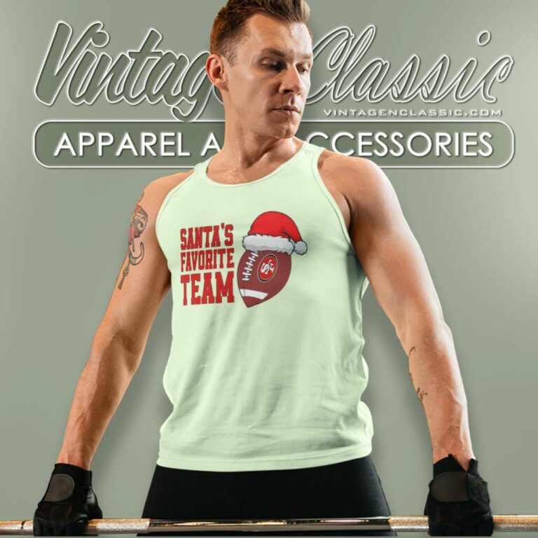 Santas Favorite Team 49ers Christmas Tank Top Racerback Santas Favorite Team 49ers Christmas Tank Top Racerback