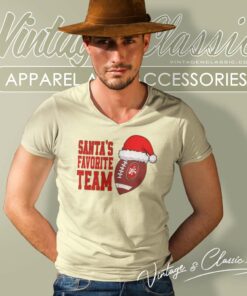 Santas Favorite Team 49ers Christmas V Neck TShirt