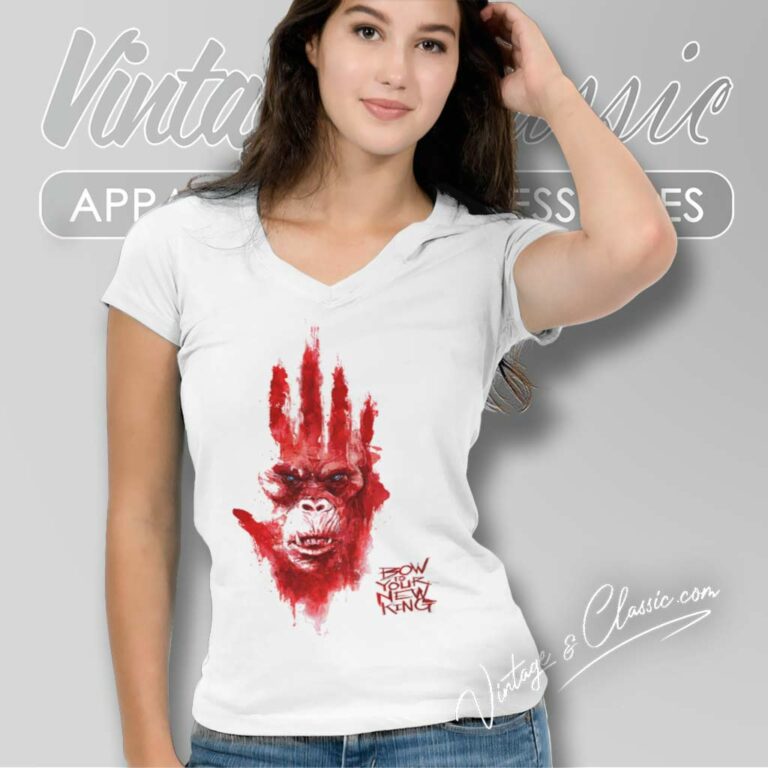 Scar King Shirt Godzilla X Kong The New Empire V Neck TShirt Scar King Shirt Godzilla X Kong The New Empire V Neck TShirt