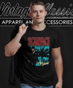 Scarface Movie Shirt Miami Sunset Tony In Tux T Shirt