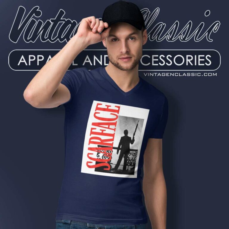 Scarface Red Logo V Neck TShirt Scarface Red Logo V Neck TShirt