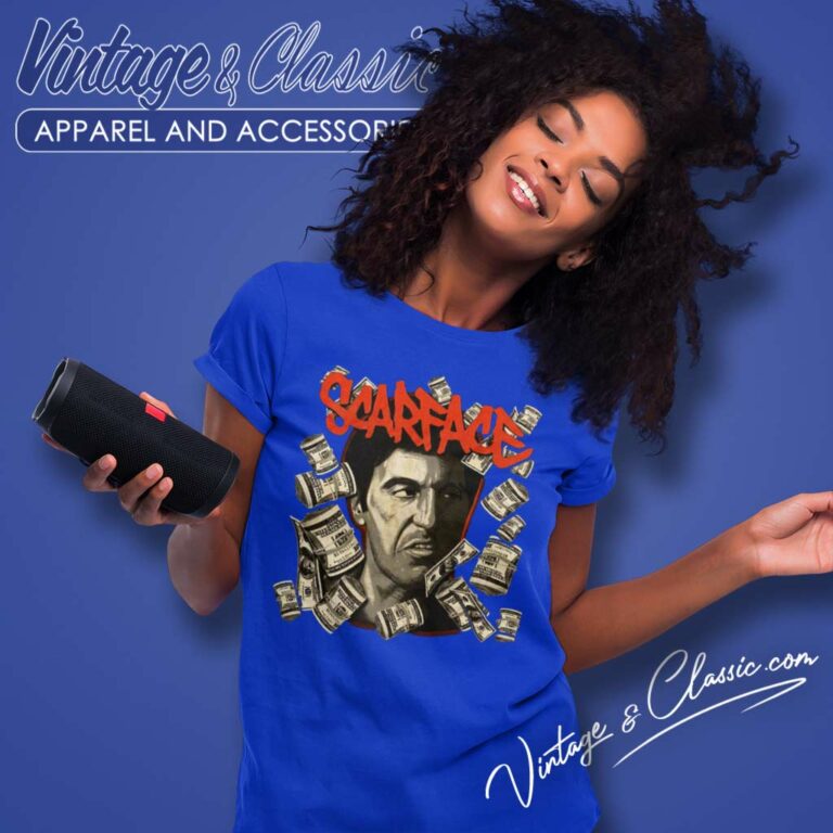 Scarface Rolled 100 Bills Dollars Women TShirt Scarface Rolled 100 Bills Dollars Women TShirt